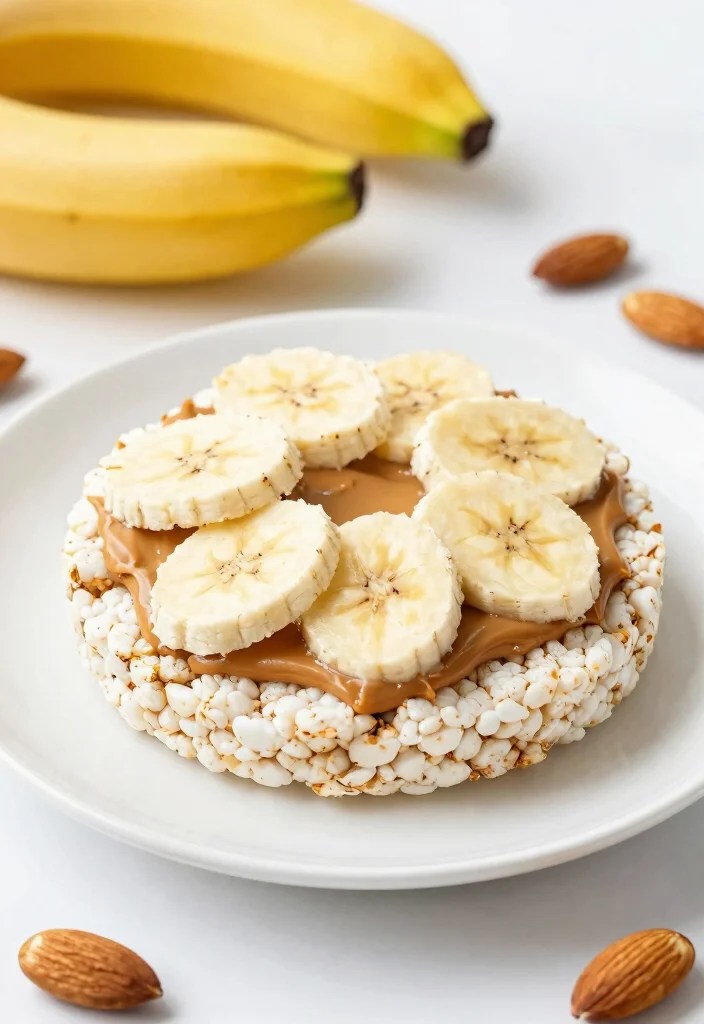 21 Delicious Healthy Snacks You Won't Believe Are Good for Weight Loss! - 16. Rice Cakes with Almond Butter and Banana 1