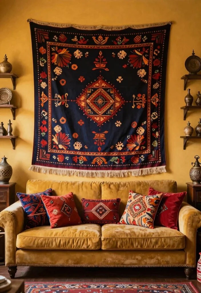 21 Stunning Bohemian Tapestries That'll Transform Your Space into a Cozy Oasis! - 12. Cultural Heritage Designs 1