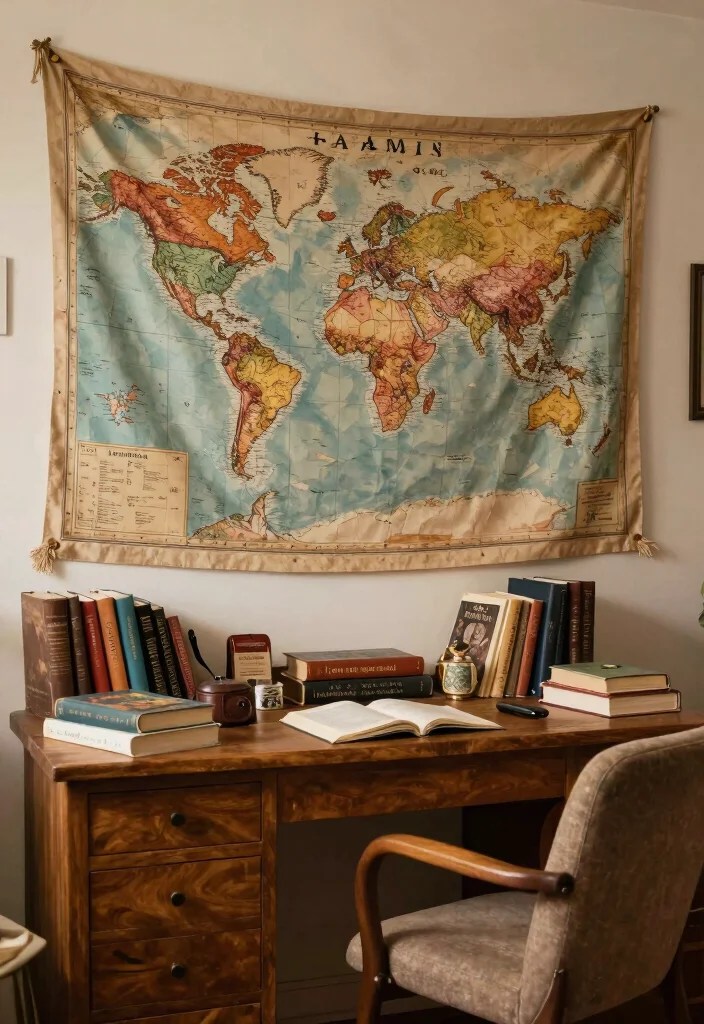 21 Stunning Bohemian Tapestries That'll Transform Your Space into a Cozy Oasis! - 16. Vintage Travel Tapestries 1