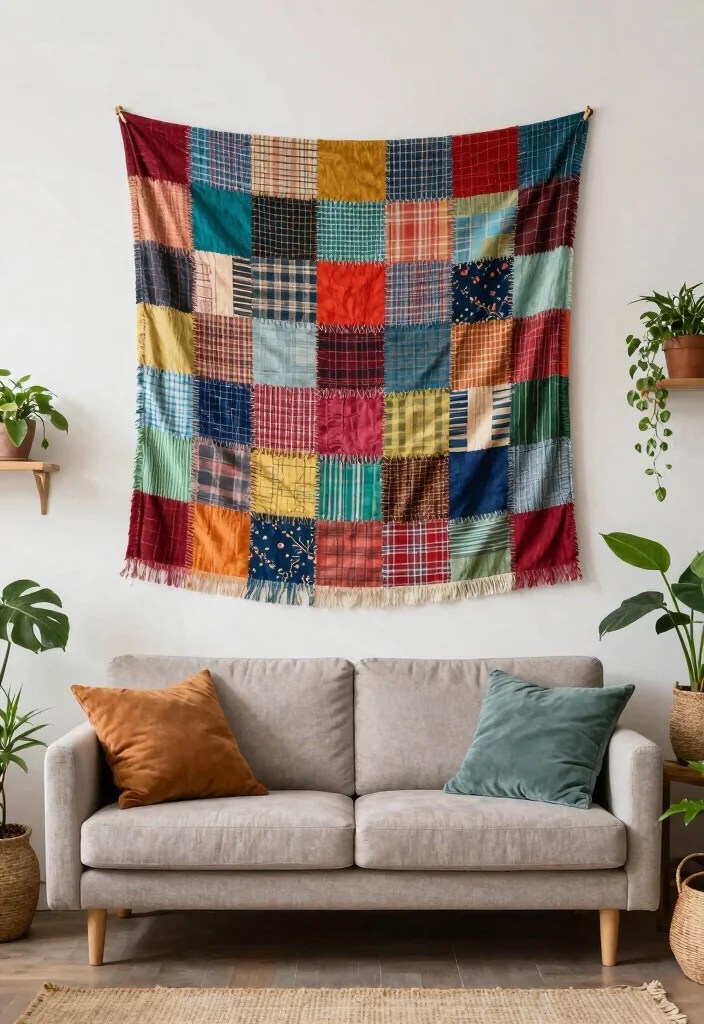 21 Stunning Bohemian Tapestries That'll Transform Your Space into a Cozy Oasis! - 17. Recycled Fabric Tapestries 1