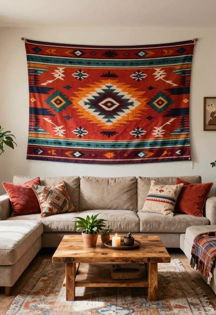 21 Stunning Bohemian Tapestries That'll Transform Your Space into a Cozy Oasis! - 9. Southwestern Patterns 1