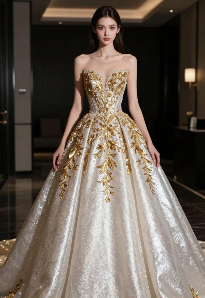 21 Stunning Bridal Fashion Trends You’ll Want to Steal for Your Big Day (#13 Is a Game-Changer!) - 10. Metallic Accents 1