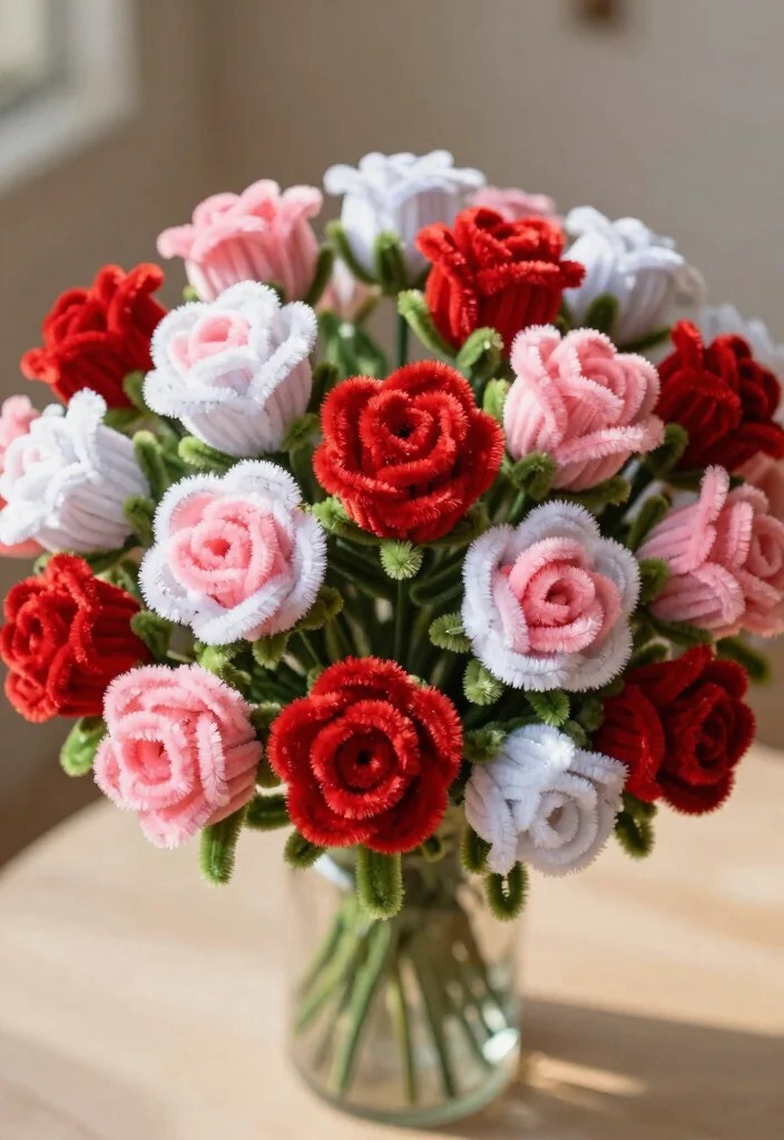 22 Colorful Pipe Cleaner Flowers to Brighten Your Spring (You Won't Believe #11!) - 18. Lively Rosebuds 1