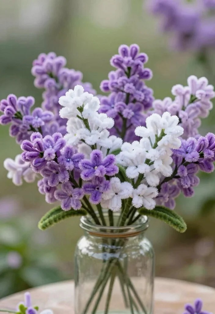 22 Colorful Pipe Cleaner Flowers to Brighten Your Spring (You Won't Believe #11!) - 19. Lovely Lilac Blooms 1