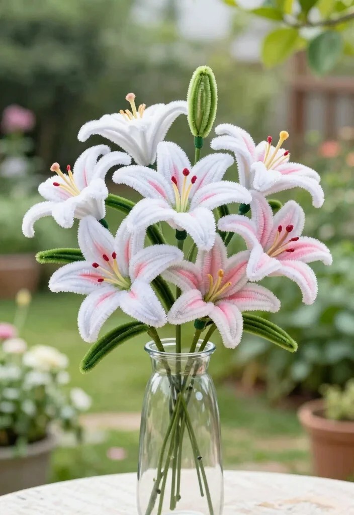 22 Colorful Pipe Cleaner Flowers to Brighten Your Spring (You Won't Believe #11!) - 5. Lovely Lilies 1