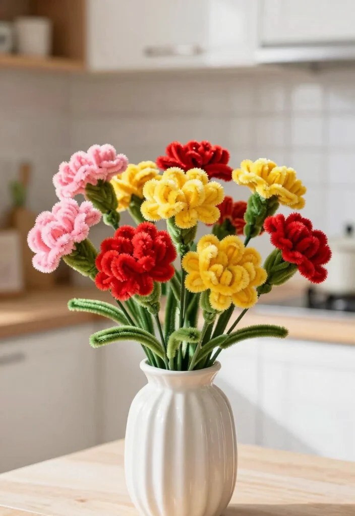 22 Colorful Pipe Cleaner Flowers to Brighten Your Spring (You Won't Believe #11!) - 6. Adorable Carnations 1