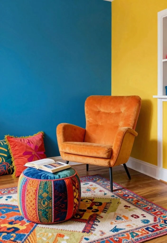 25 Cozy Reading Nook Ideas That'll Make You Want to Curl Up with a Book! - 13. Color Pop Nook 1