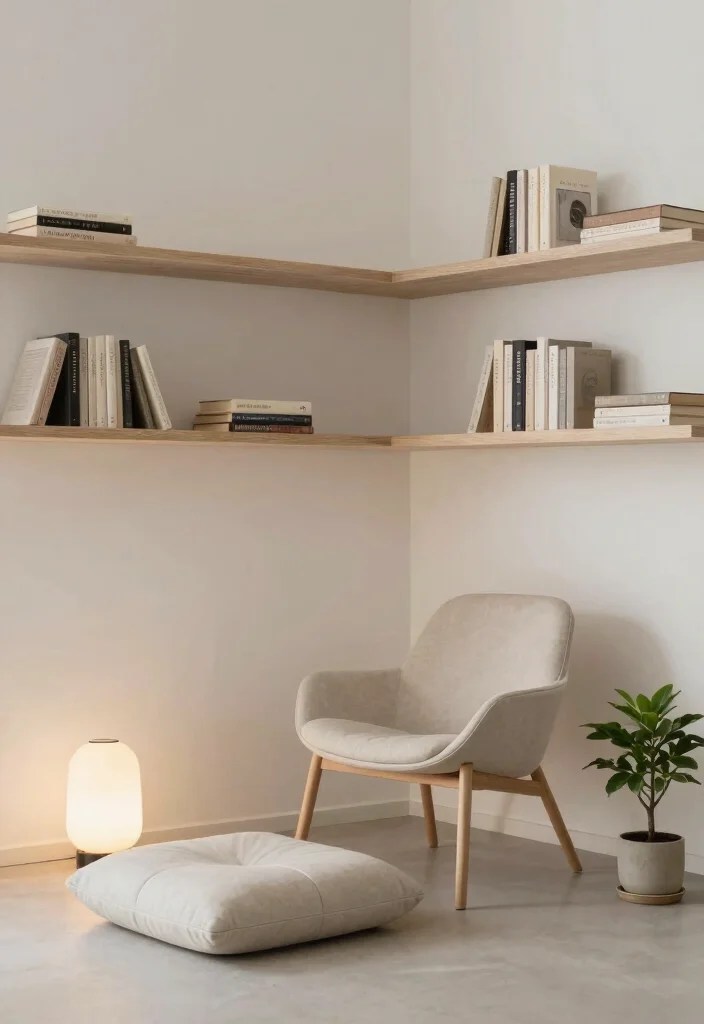 25 Cozy Reading Nook Ideas That'll Make You Want to Curl Up with a Book! - 5. Minimalist Magic 1