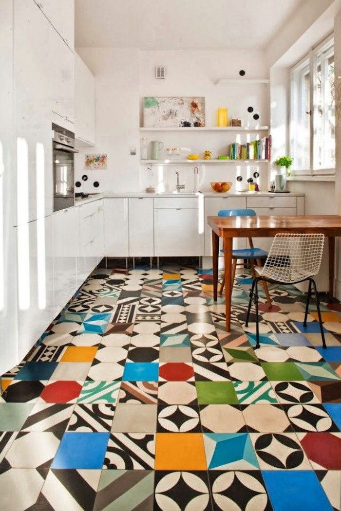25 Trendy Kitchen Decor Ideas That'll Make Cooking a Delight! - 18. Colorful Tile Floors 1