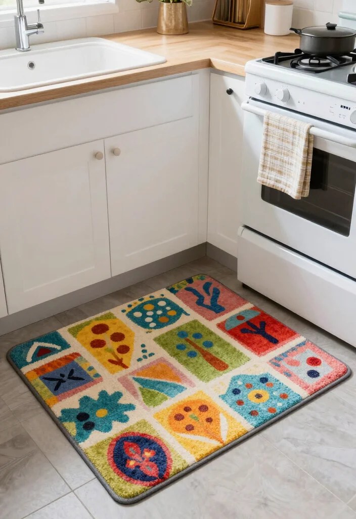25 Trendy Kitchen Decor Ideas That'll Make Cooking a Delight! - 23. Colorful Kitchen Mats 1
