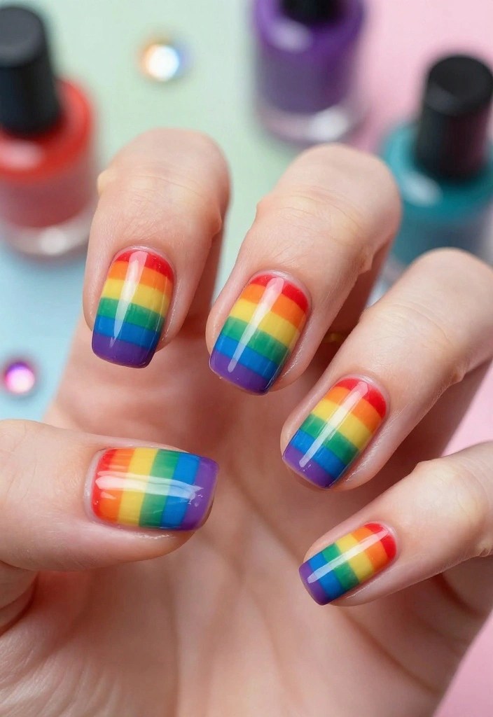 25 Trendy Nail Designs That Will Make Your Friends Jealous - 10. Rainbow Delights 1