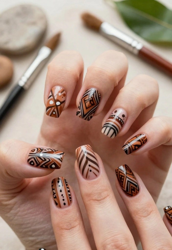 25 Trendy Nail Designs That Will Make Your Friends Jealous - 14. Tribal Patterns 1