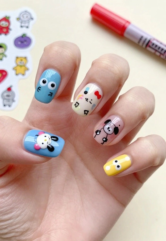 25 Trendy Nail Designs That Will Make Your Friends Jealous - 18. Whimsical Patterns 1