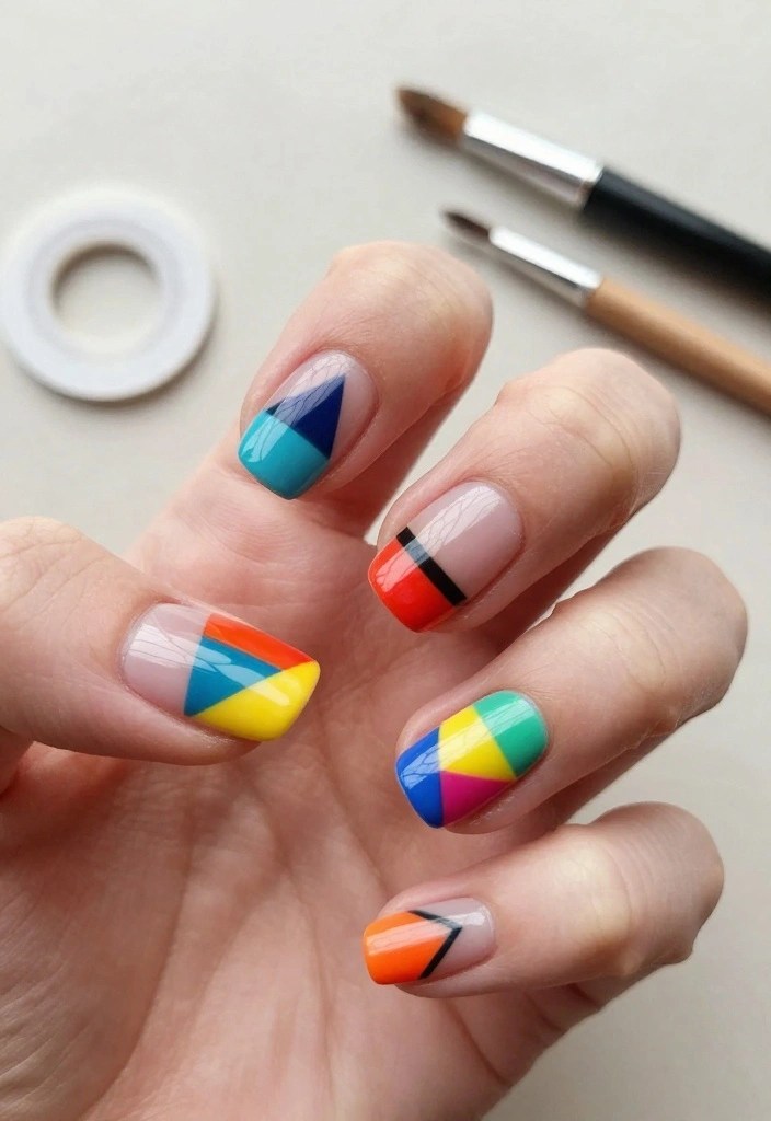 25 Trendy Nail Designs That Will Make Your Friends Jealous - 2. Geometric Glam 1
