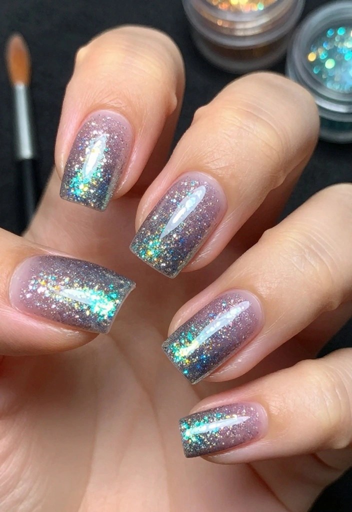 25 Trendy Nail Designs That Will Make Your Friends Jealous - 20. Gradient Glitter 1
