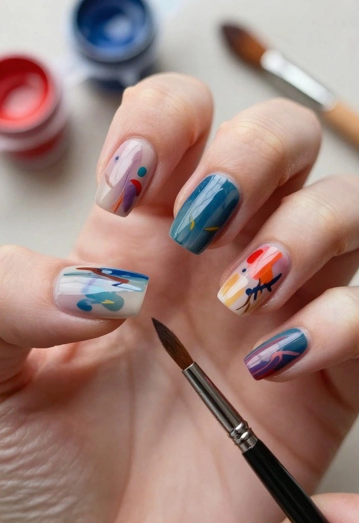 25 Trendy Nail Designs That Will Make Your Friends Jealous - 21. Artistic Brush Strokes 1