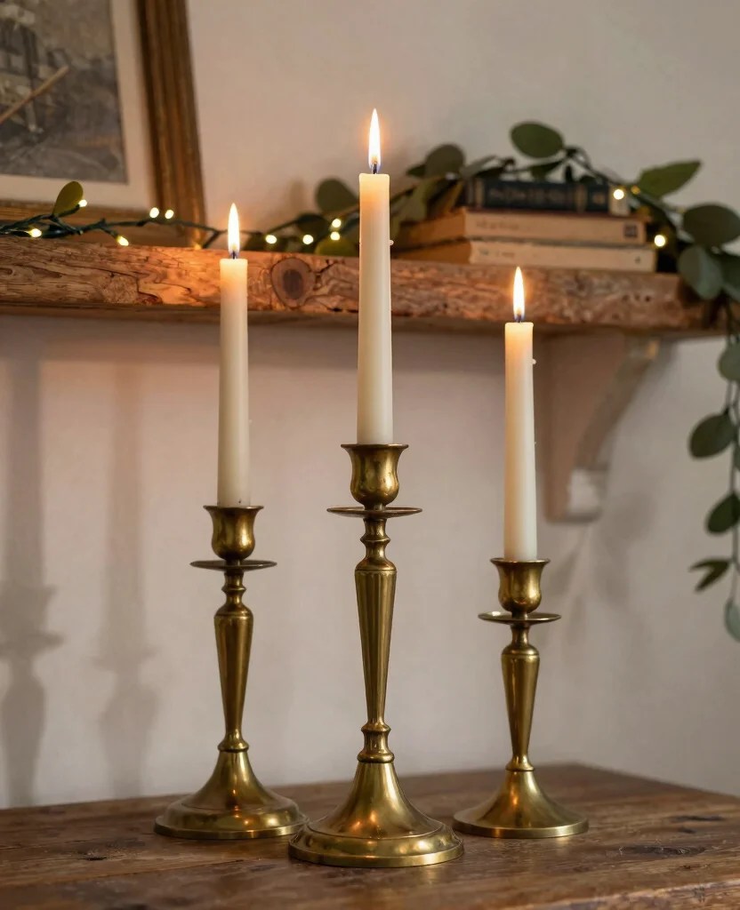 5 Best Candle Holders for a Cozy Ambiance - Home Decor Must-Haves of 2025 - 1. Vintage Brass Candle Holders 1