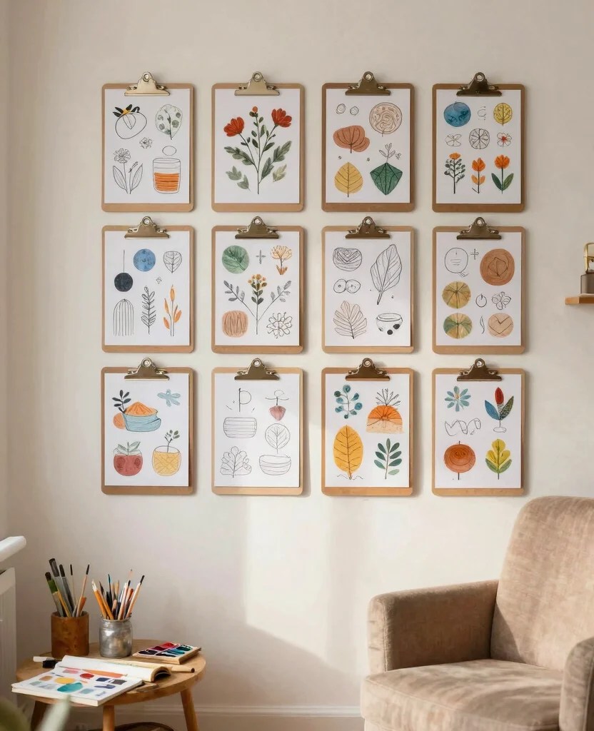 10 Best Craft Storage Solutions for Small Spaces - Organize Your Supplies - 10. Clipboards for Inspiration 1