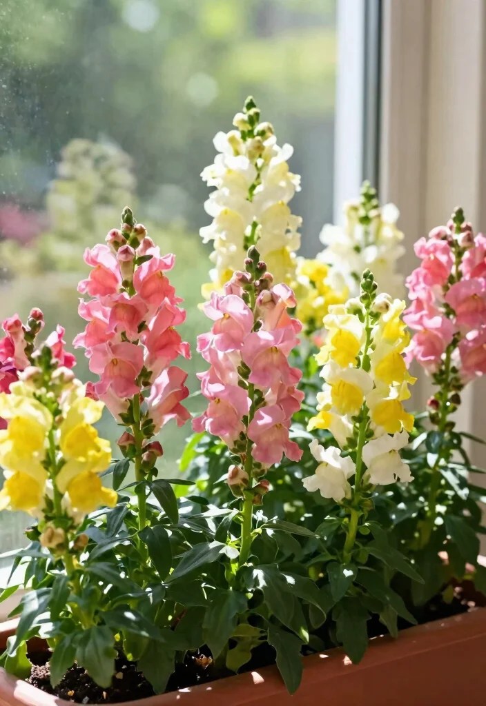 13 Bright Window Spring Planter Ideas That'll Make Your Home Shine (Check Out #4!) - 11. Sturdy Snapdragons 1