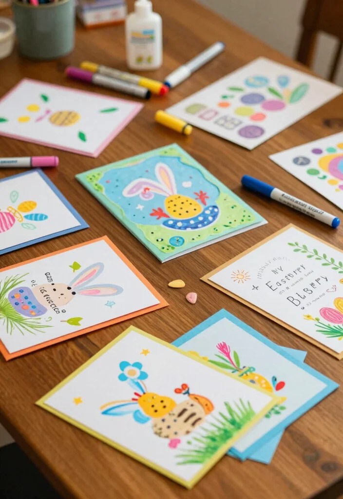 15 Adorable Kids Easter Crafts That'll Make Your Little Ones Jump for Joy! - 5. DIY Easter Cards 1
