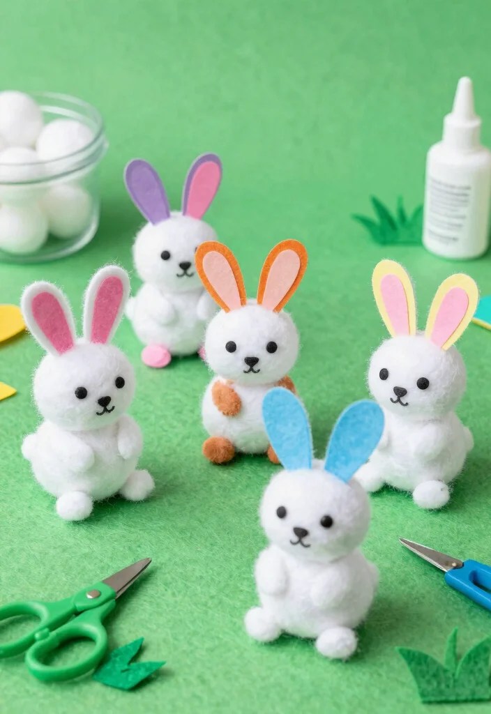 15 Adorable Kids Easter Crafts That'll Make Your Little Ones Jump for Joy! - 6. Cotton Ball Bunny 1