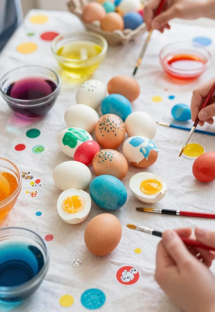 15 Adorable Kids Easter Crafts That'll Make Your Little Ones Jump for Joy! - 7. Egg Decorating Station 1