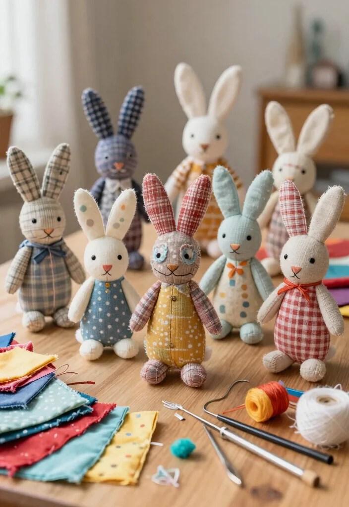 15 Adorable Kids Easter Crafts That'll Make Your Little Ones Jump for Joy! - 8. Fabric Scrap Bunnies 1