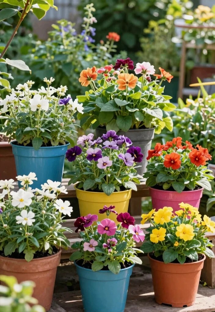15 Container Gardening Ideas That'll Transform Your Small Space into a Lush Paradise! - 9. Seasonal Blooms in Rotating Containers 1