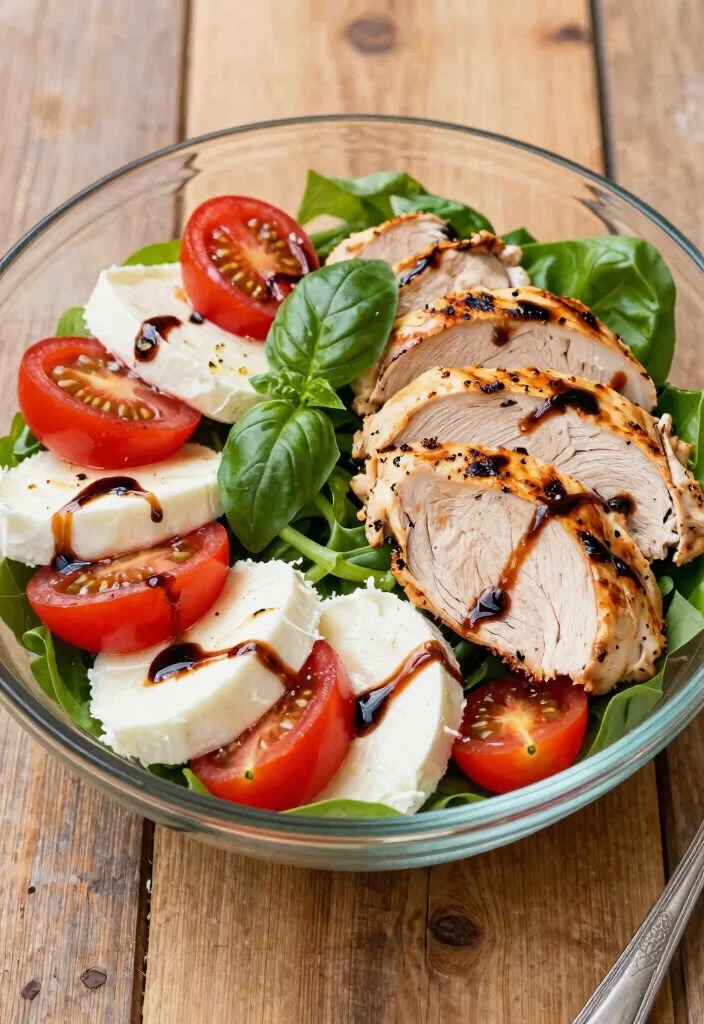 15 Quick Spring Protein Salad Meal Prep Ideas for a Stress-Free Week! - 7. Caprese Salad with Grilled Chicken 1