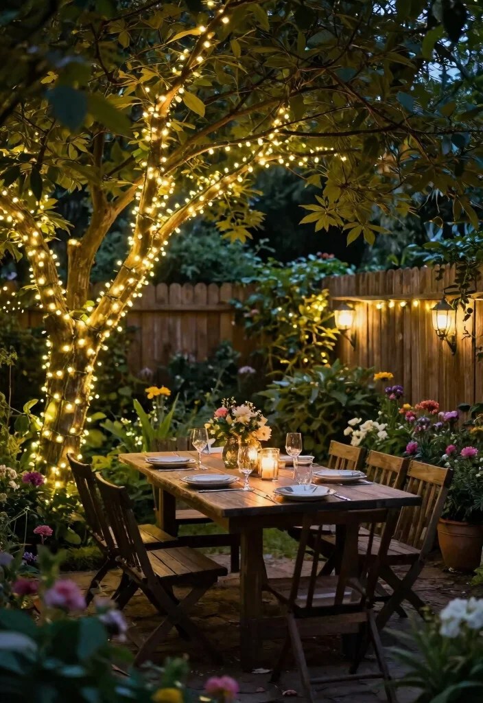 15 Vintage Garden Decor Ideas That'll Make Your Outdoor Space a Timeless Retreat! - 11. Vintage Fairy Lights 1