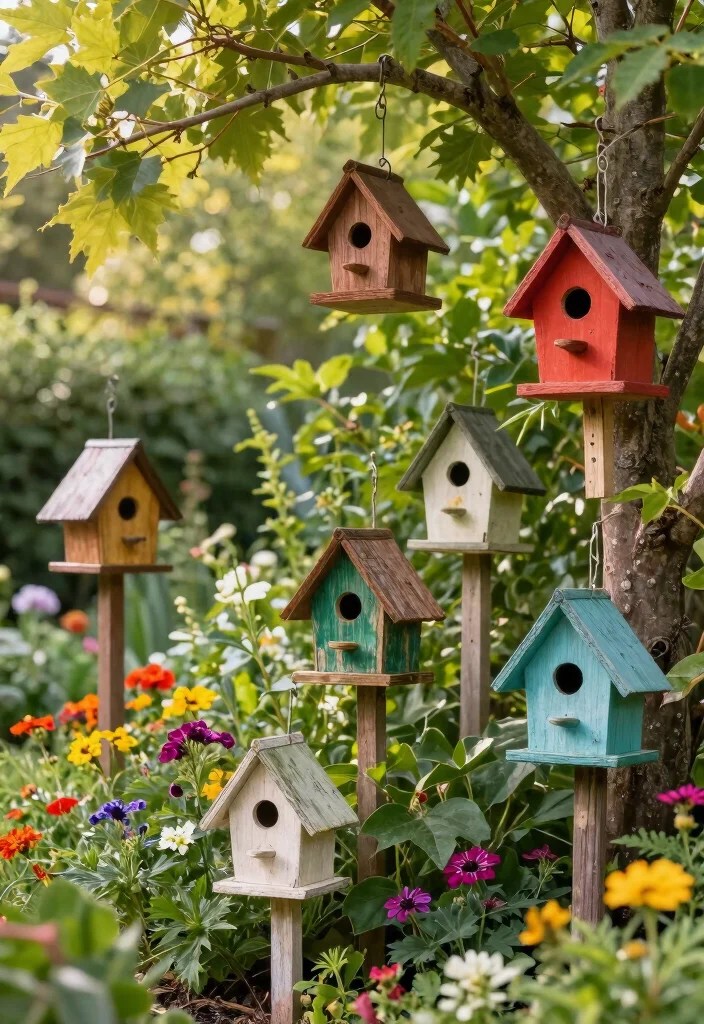 15 Vintage Garden Decor Ideas That'll Make Your Outdoor Space a Timeless Retreat! - 2. Antique Birdhouses 1