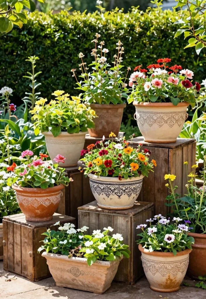 15 Vintage Garden Decor Ideas That'll Make Your Outdoor Space a Timeless Retreat! - 4. Old-World Planters 1