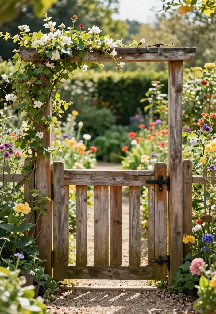 15 Vintage Garden Decor Ideas That'll Make Your Outdoor Space a Timeless Retreat! - 8. Rustic Garden Gates 1