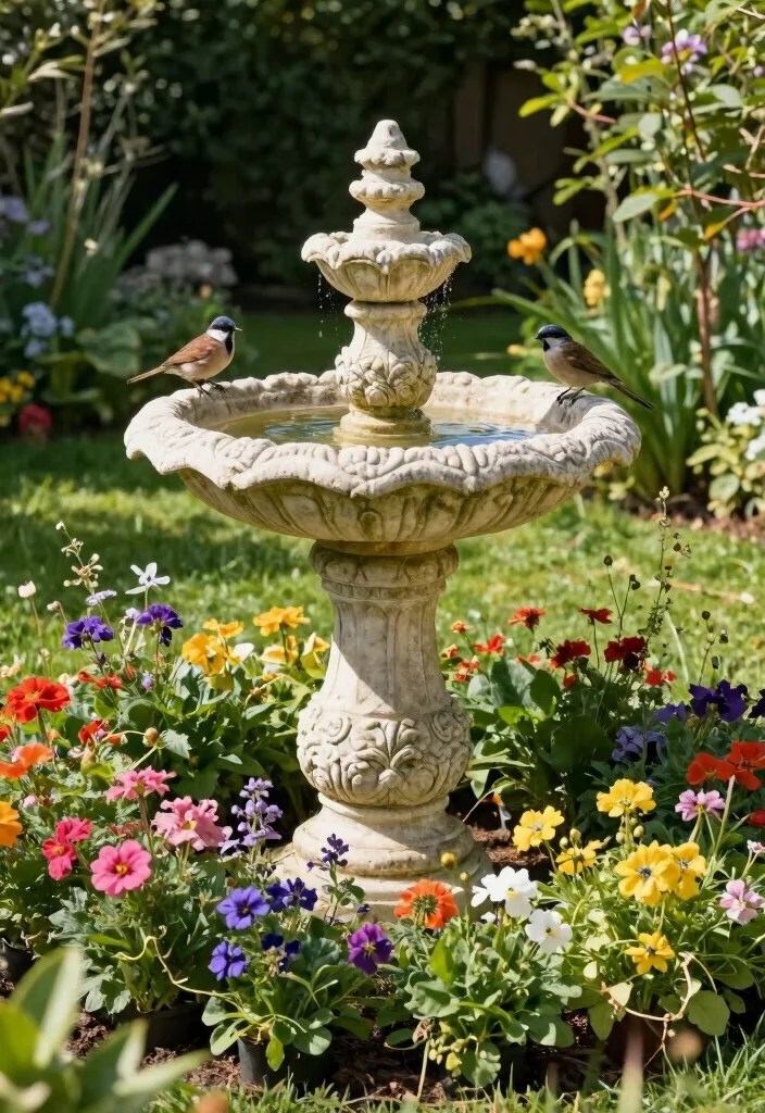 15 Vintage Garden Decor Ideas That'll Make Your Outdoor Space a Timeless Retreat! - 9. Antique Bird Baths 1